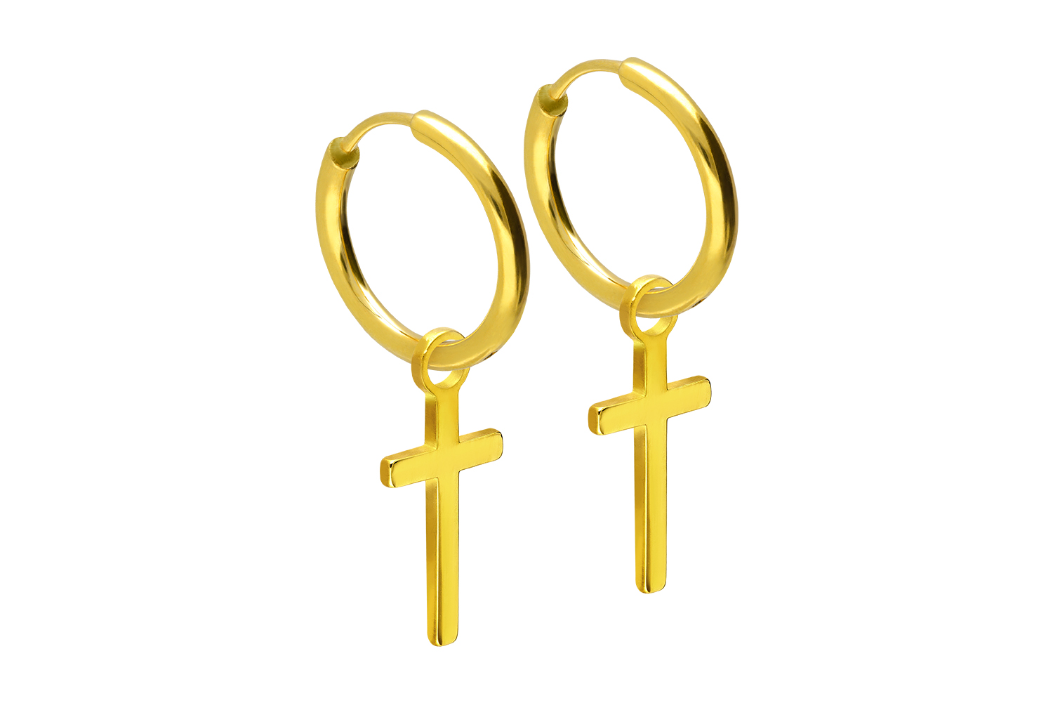 Chirurgenstahl Ohrclicker Creolen KREUZ von Piercingline